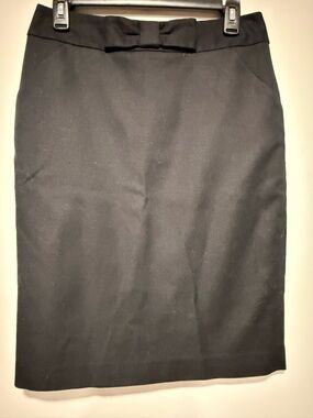 Halogen Black Pencil Skirt with Waist Bow